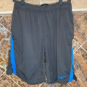 Men's Nike Gray & Blue Dri-Fit Soccer Shorts Size Large